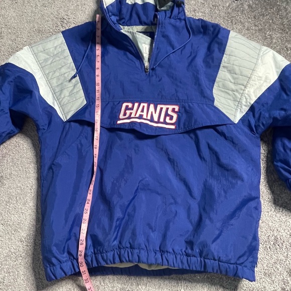 REEBOK New York Giants Vintage 90s Pullover HOODIE Puffer Jacket Coat Medium - Picture 3 of 14